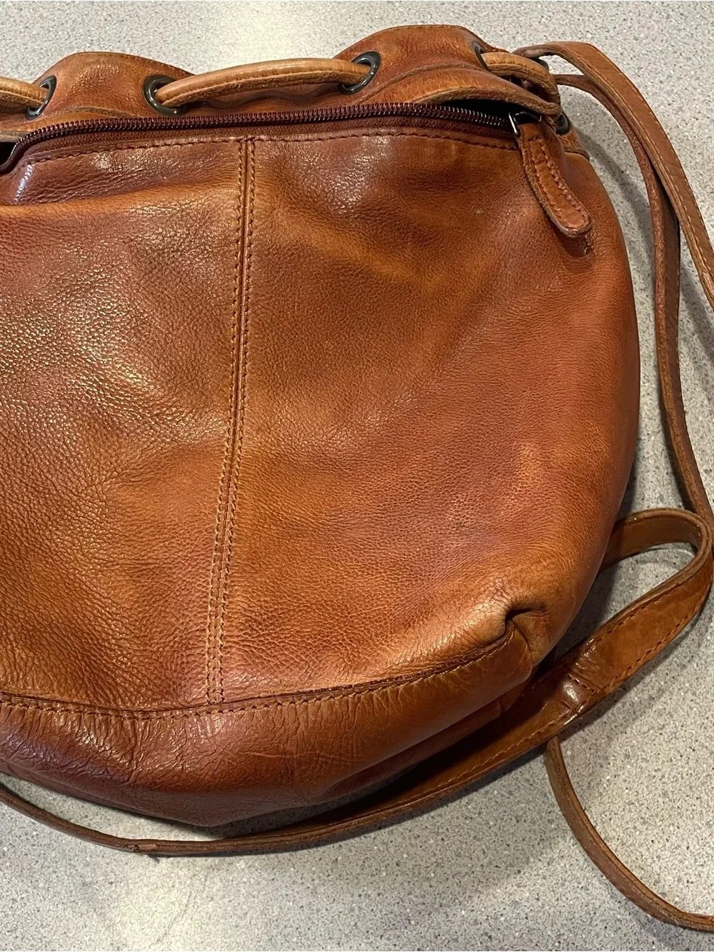 Vilenca Braided Cognac Leather Hobo Crossbody Bag